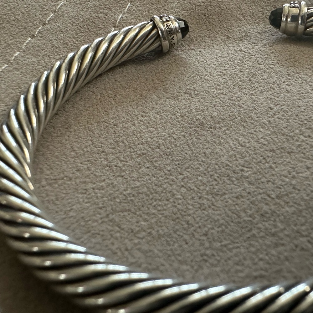 David Yurman 5mm Classic Cable Bracelet w/Black Onyx & Diamonds - Picture 11 of 15